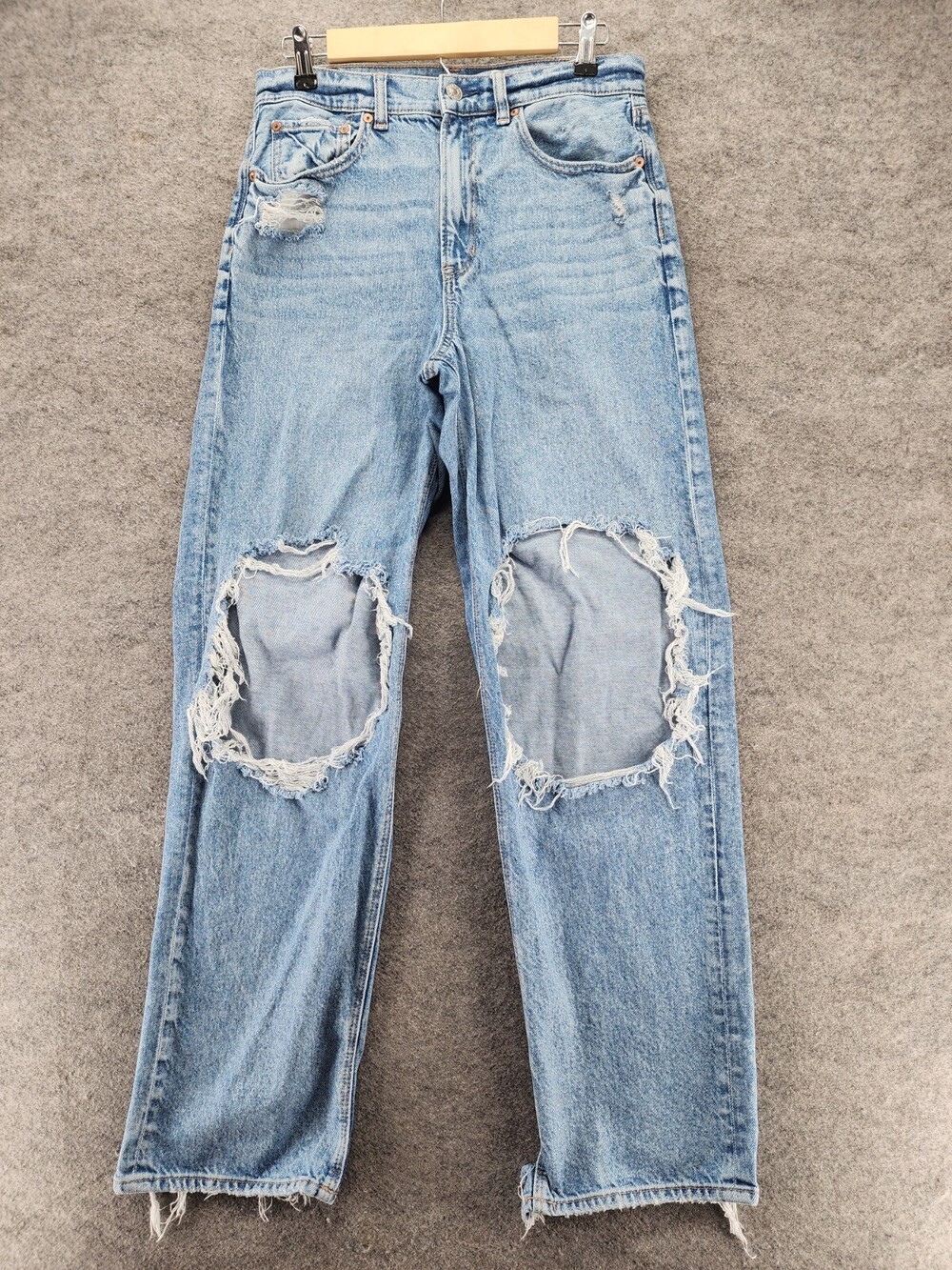 American Eagle Jeans Womens 8 Highest Rise Baggy Straight Strigid 30x30"